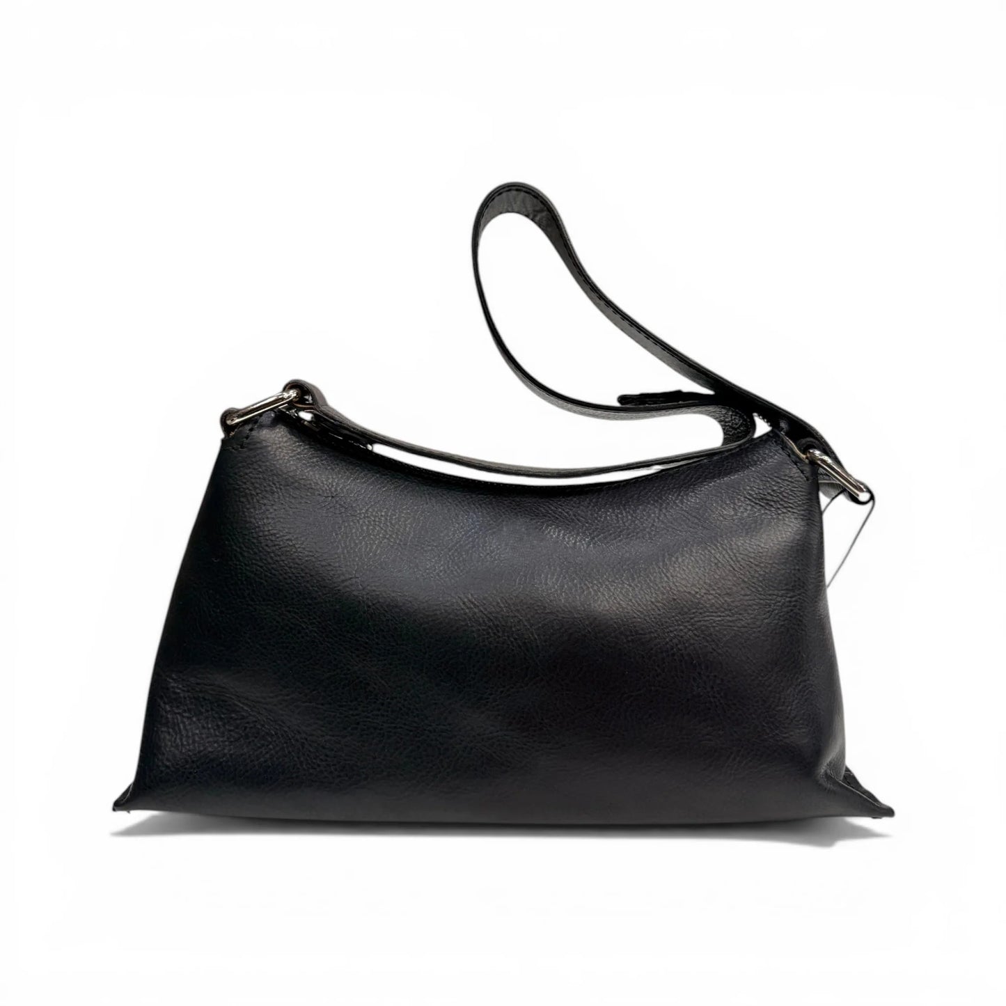 Soft Hand-Dyed Calfskin Compact Leather Wristlet Pouch With Detachable Shoulder Strap