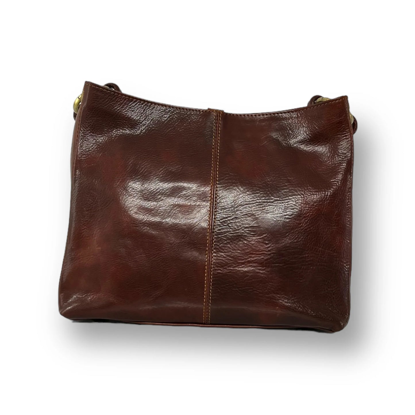 Hand-Buffed Vegetable-Tanned Tamponed Calfskin Shoulder Bag With Metal Ring Detail