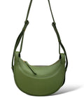 Smooth Calfskin Crescent Shoulder Crossbody Bag With Adjustable Leather Strap