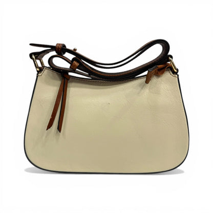 Minimal Tamponed Calfskin Compact Wristlet Shoulder Bag With Adjustable Leather Strap