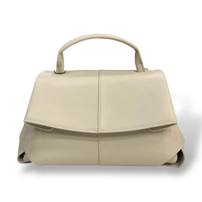 Geometric Asymmetrical Flap Smooth Calfskin Top Handle Bag With Detachable Shoulder Strap
