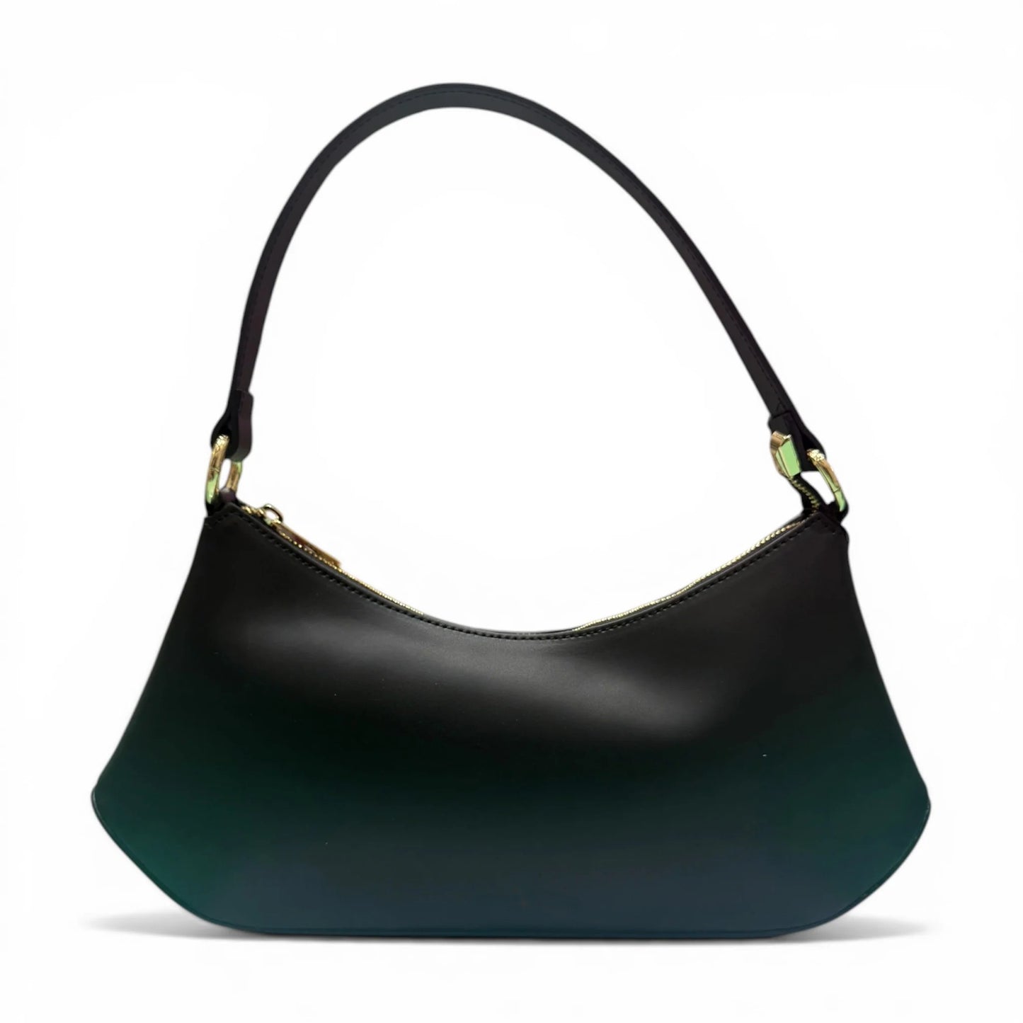 Smooth Calfskin Curved Top Handle Bag With Fixed Leather Strap