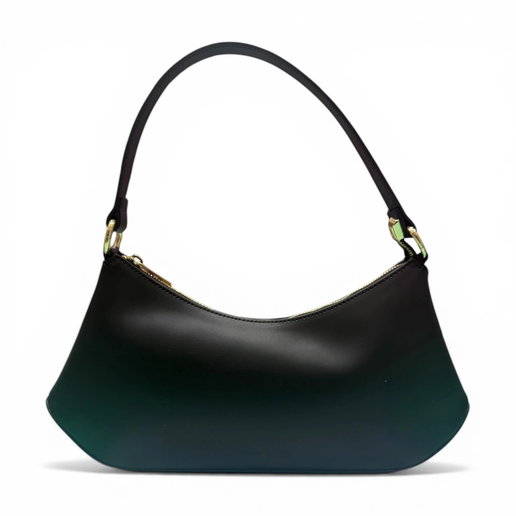 Smooth Calfskin Curved Top Handle Bag With Fixed Leather Strap
