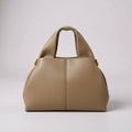 Soft Nappa Leather Rounded Top Handle Bag With Detachable Shoulder Strap
