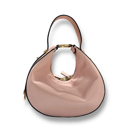 Smooth Calfskin Half-Moon Top Handle Bag With Adjustable Crossbody Strap