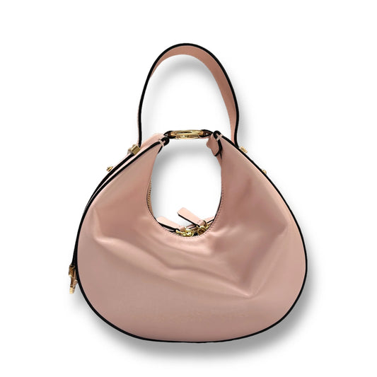 Smooth Calfskin Half-Moon Top Handle Bag With Adjustable Crossbody Strap