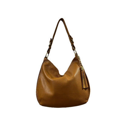 Spacious Hammered Calfskin Slouchy Shoulder Bag With Multi-Compartment Storage