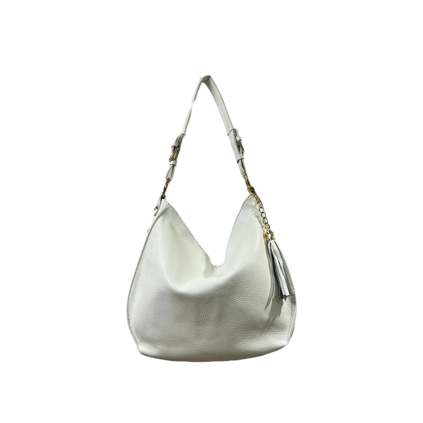 Spacious Hammered Calfskin Slouchy Shoulder Bag With Multi-Compartment Storage