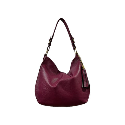 Spacious Hammered Calfskin Slouchy Shoulder Bag With Multi-Compartment Storage