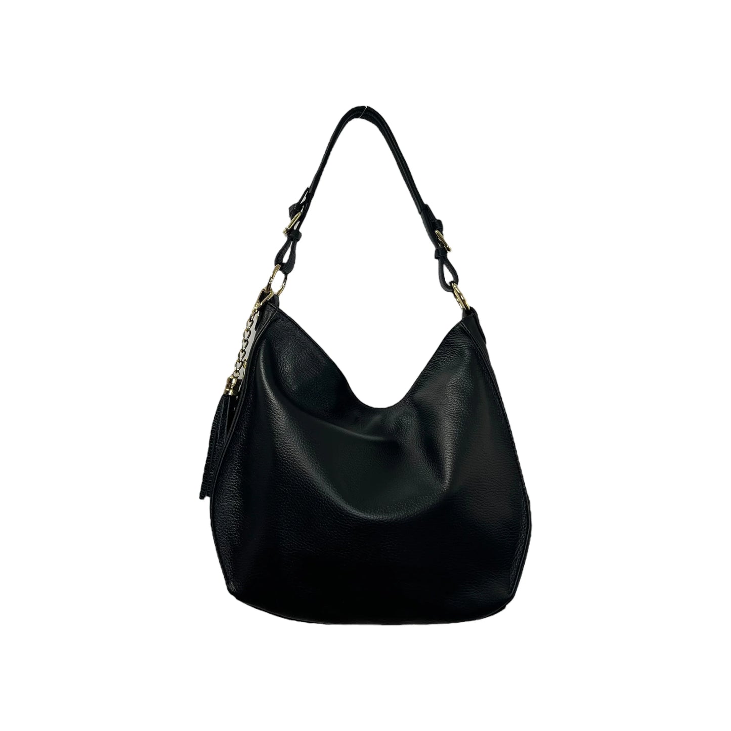 Spacious Hammered Calfskin Slouchy Shoulder Bag With Multi-Compartment Storage