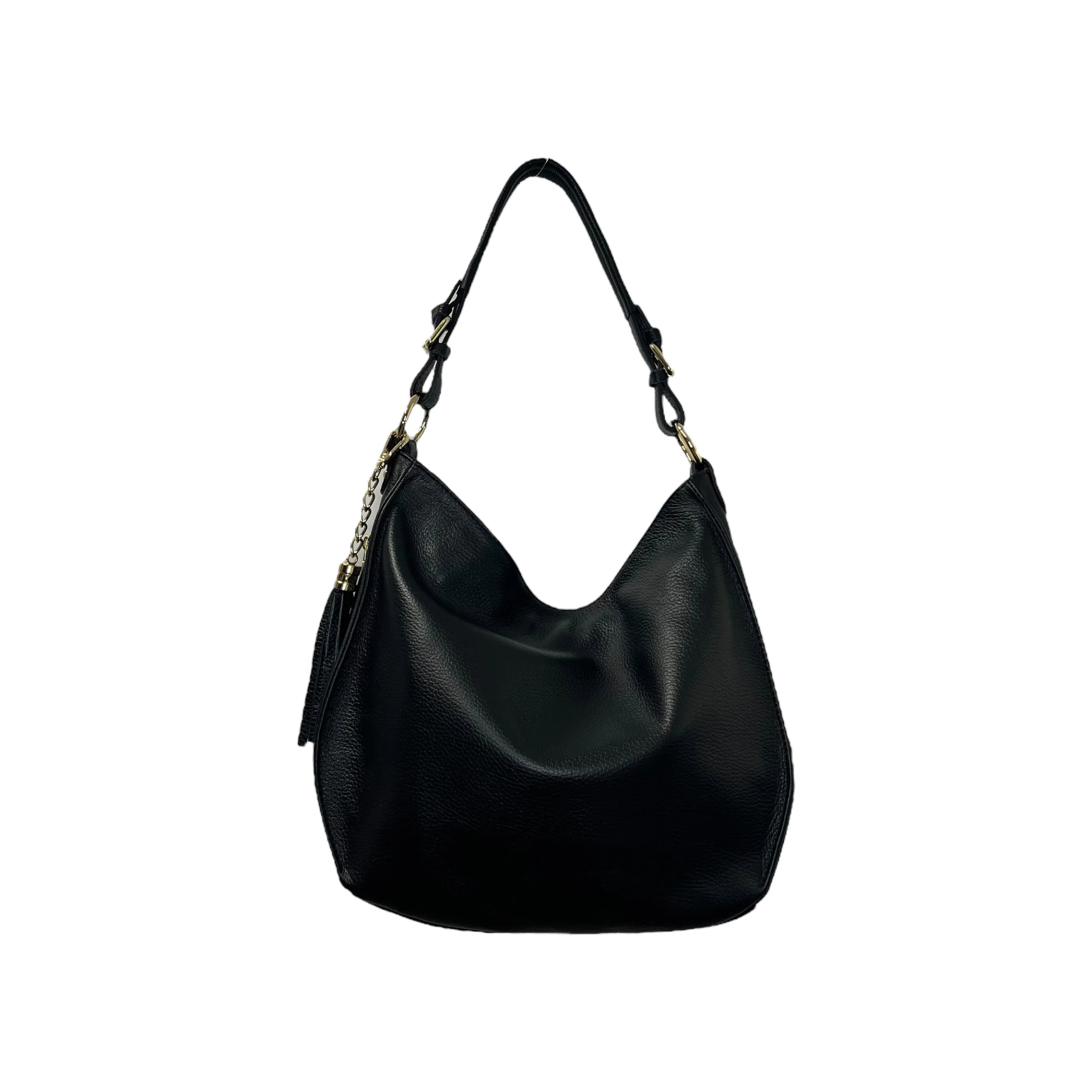 Spacious Hammered Calfskin Slouchy Shoulder Bag With Multi-Compartment Storage