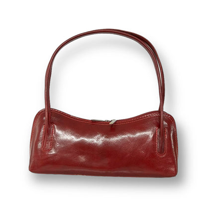 Vegetable-Tanned Tamponed Calfskin Slim Shoulder Bag With Fixed Leather Handle